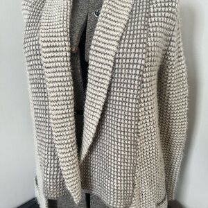 princess vera wang Chunky Knit Open Cardigan in Heather Gray